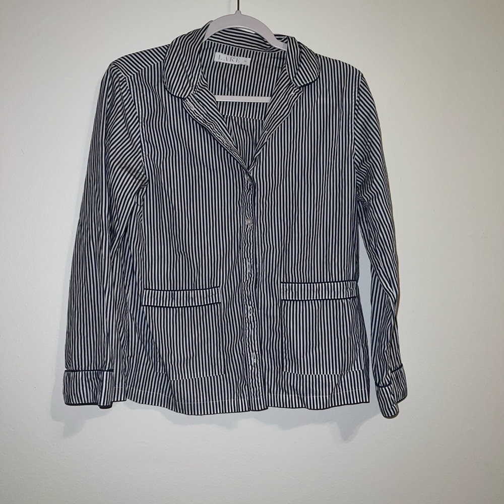 LAKE Navy Blue Striped Pajama Set - Picture 2 of 6